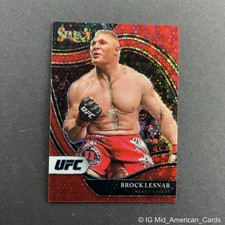 2021 Panini Select UFC #250 Brock Lesnar Octagonside Red Disco Prizm /199