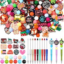 122 Pcs Silicone Focal Beads for DIY Pens Making Kit Include 12 Beadable Pens...