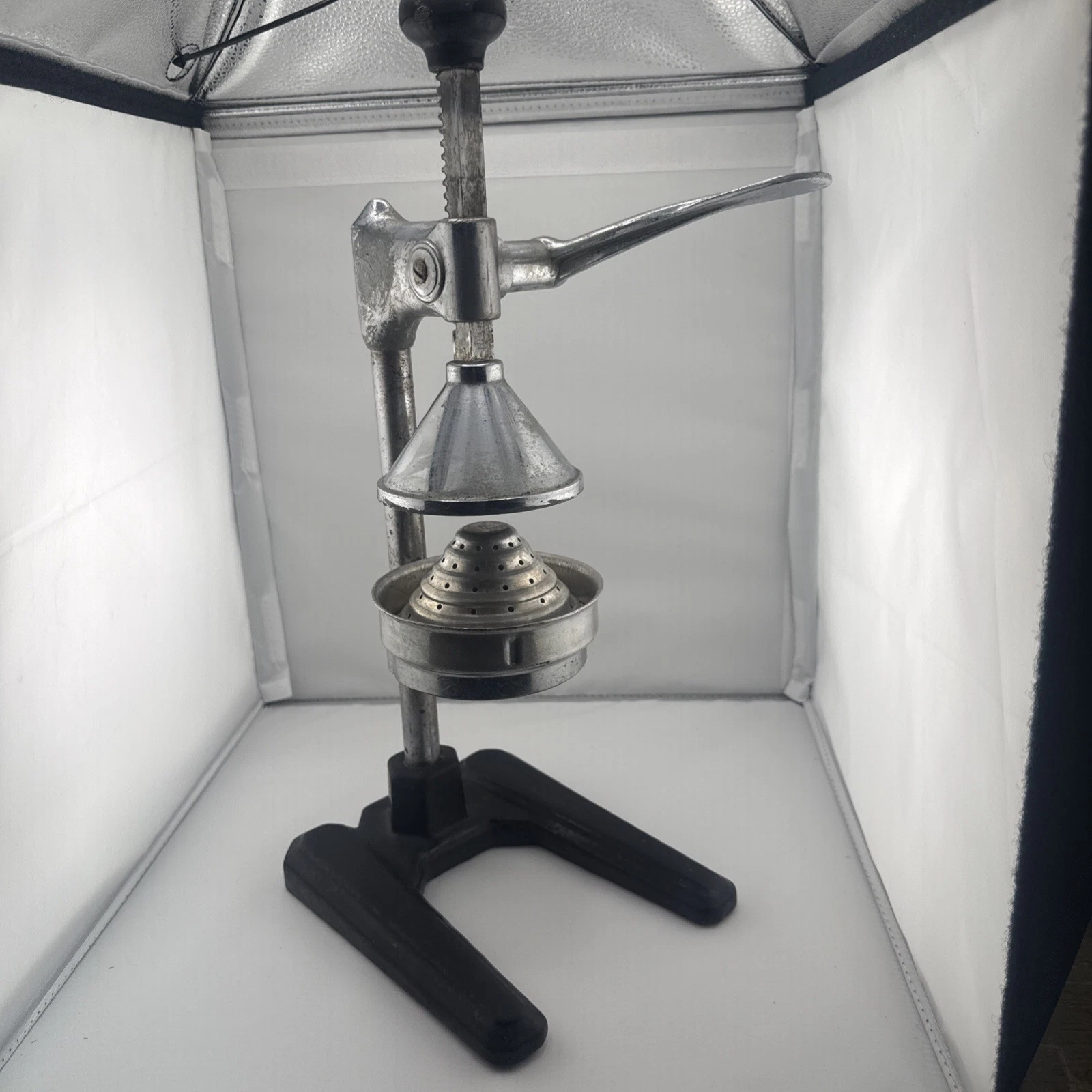 Vintage Manual Blue Juice Press Juicer Metal Heavy Duty