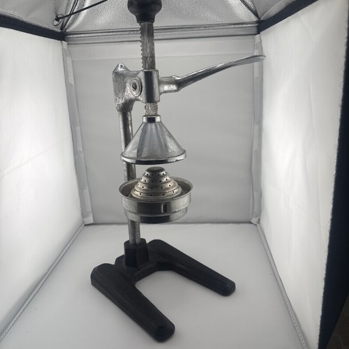 Vintage Manual Blue Juice Press Juicer Metal Heavy Duty