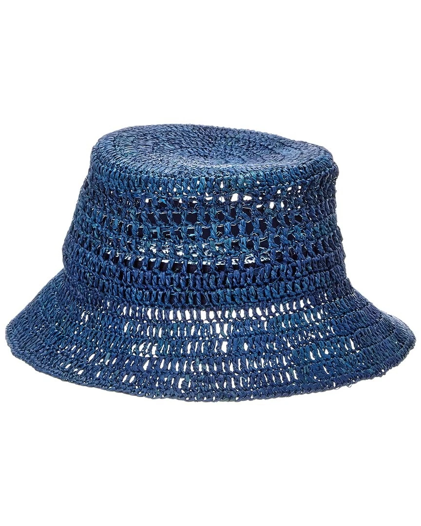 Vtg 20s 30s Italian Filippo Catarzi‎ Blue Woven Straw Bucket Hat Flapper Costume Vtg 20s 30s Italian Filippo Catarzi Blue Woven Straw Bucket  main image 3