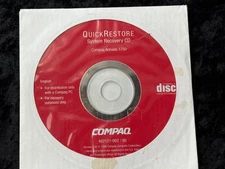 Compaq Armada 1750 Quick Restore System Recovery CD