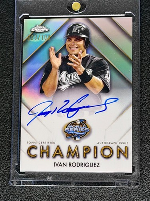 #ad Ivan Rodriguez 2026 Topps Chrome World Series Champion Auto 100 WSCA IR $225.00