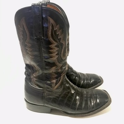 VINTAGE LUCCHESE CL1009 Smooth OSTRICH TRENT BELLY Caiman Men's Size 8.5 D