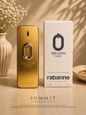 Rabanne 1 Million Gold Eau de Parfum Intense Tester 3.4 oz  Men's Cologne