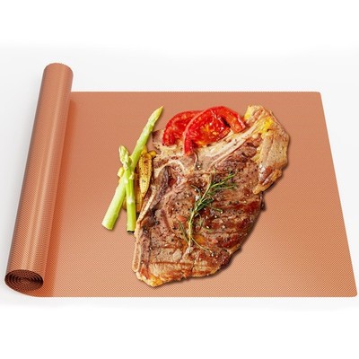 UBeesize 13x90 Inch Copper Grill Mats Roll for Outdoor Grill Heavy Duty NonSt...