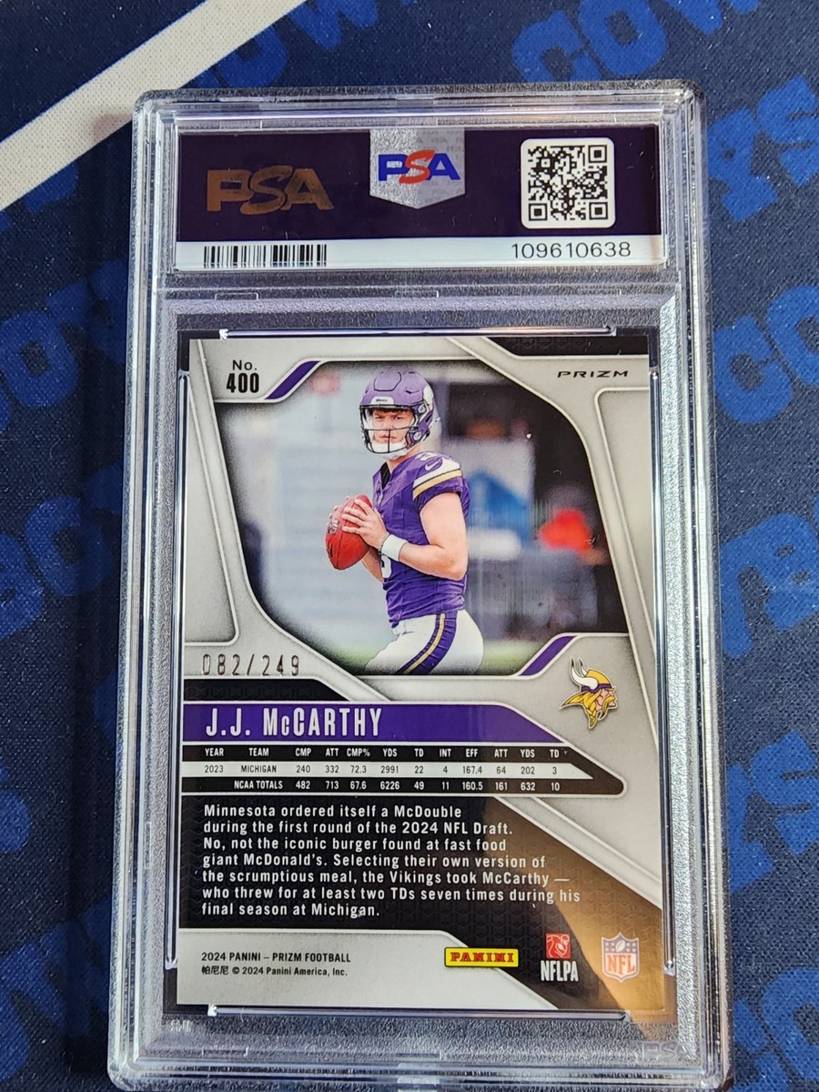 149枚限定 Panini JJ McCarthy PSA 9 RC 2024 Panini Prizm Deca - J.J. McCarthy #203 Blue Prizm /149