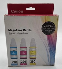 Canon Genuine MegaTank Refills GI-290 Cyan Magenta Yellow Ink Cartridges OEM
