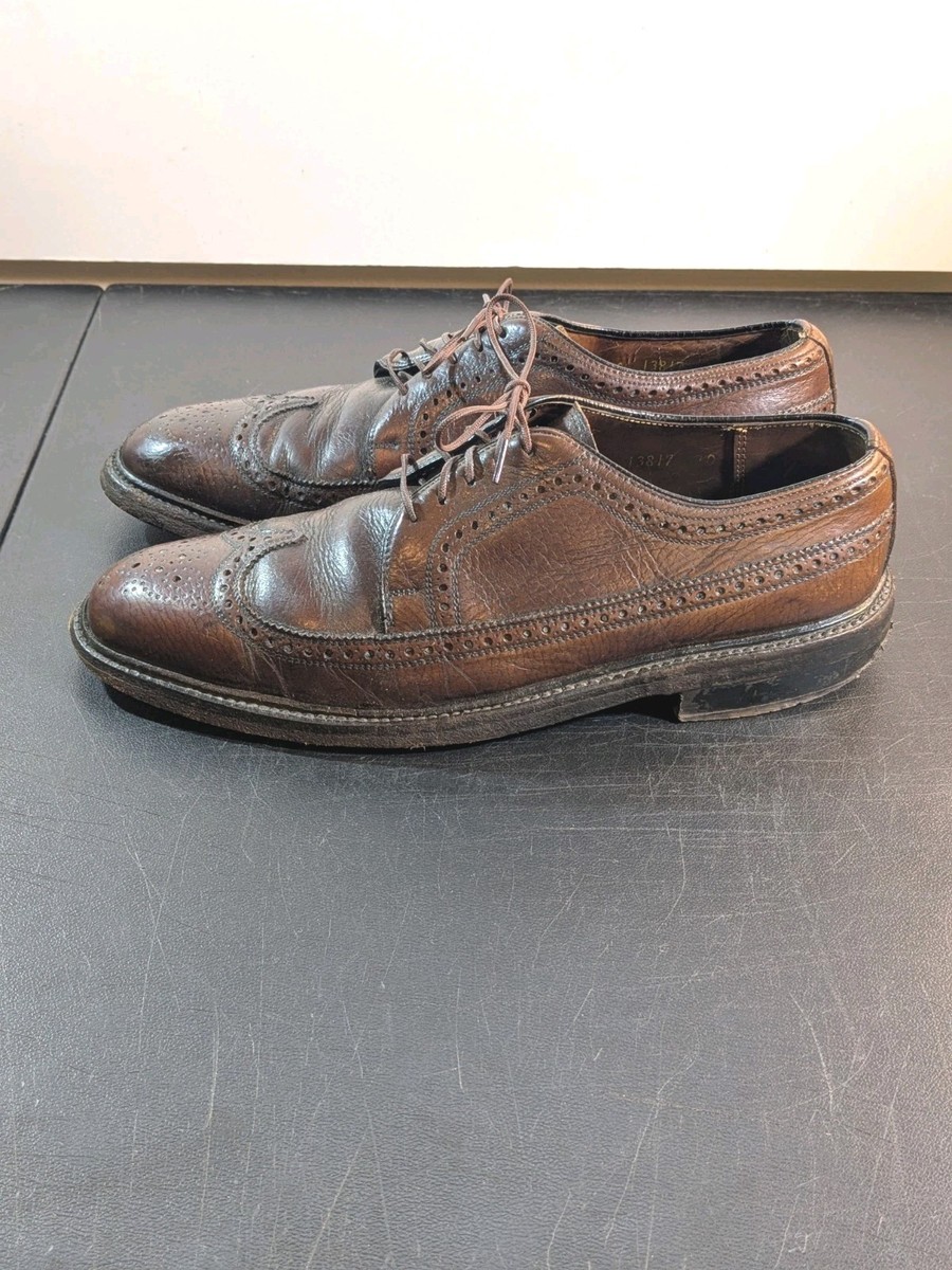Vintage Florsheim Imperial Brown Wingtip Brogue Shoes Mens  display picture 1