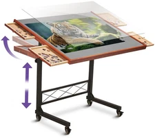 Jigsaw Puzzle Table/Rolling Puzzle Desk - 1500 Piece Puzzle Board with Bonus ...