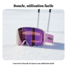 Boucle de masque de ski, compatible casque MIPS, anti-buée, large lentille