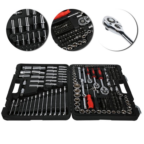 215 pcs Ratchet Spanner Socket Set Screwdriver 1/2 1/4 3/8" Hand Tool Toolbox - Picture 7 of 14