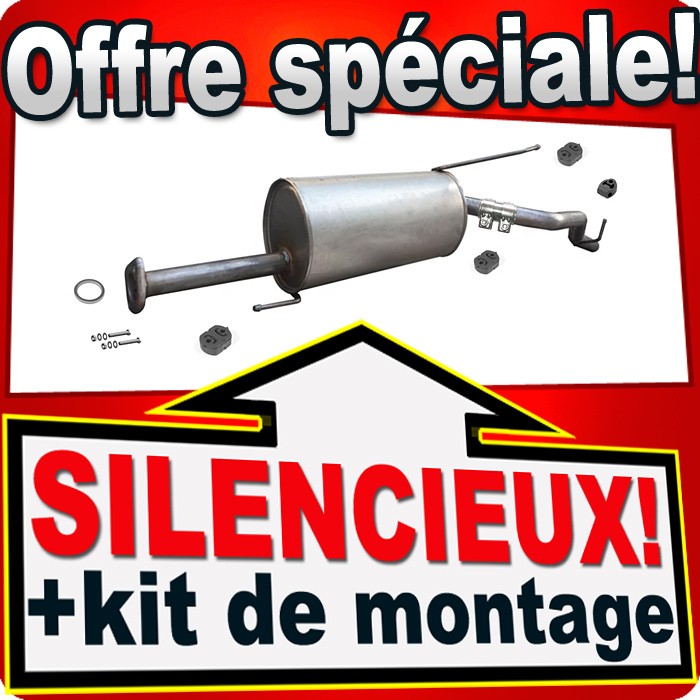 Silencieux arrière pour Daihatsu Terios J1 1.3 4WD 2000-2005 en acier aluminisé