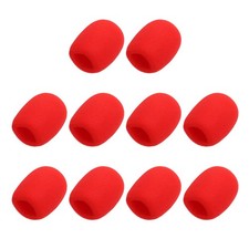 10pcs Microphone Foam Covers 40mm 1.57" ID 10mm 0.39" Thickness Red
