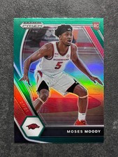 Moses Moody 2021 Panini Prizm Draft Picks Green RC Arkansas Razorbacks #11