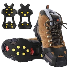 Ice Snow Anti Slip Spikes Grips Grippers Crampons Cleats For Hike Shoes Boot *&