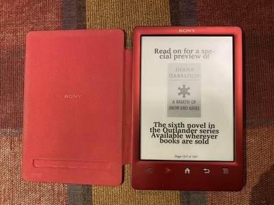 RARE RED Sony  PRS-T3 RED RARE e-reader wiyh Some Books  - EXCELLENT Battery