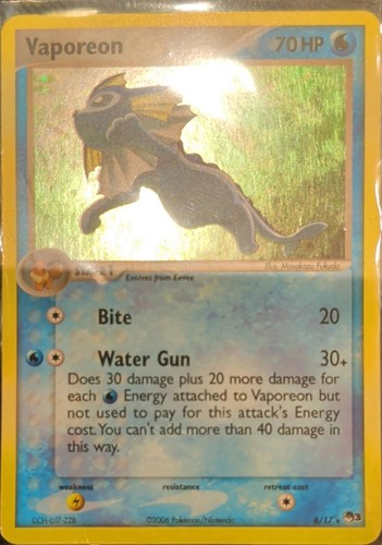 Vaporeon 006/017 POP Series 3 Holofoil Rare NM Pokemon