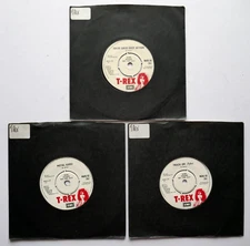 MARC BOLAN / T REX SET OF 3 EMI DEMO SINGLES FROM 1982 - SUPERB !