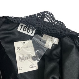 Spence Jumpsuit Womens 10 Black Velvet Keyhole Halter Lace Back Belted Straight