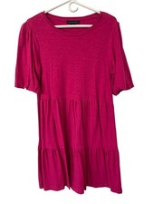 Sanctuary Sunday Stroll T-Shirt Dress Small Tiered Knit Short Sleeve Barbiecore