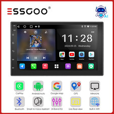 4 64GB Double 2 Din HeadUnit Car Stereo Carplay Android15 Radio Sat Nav WIFI 7in