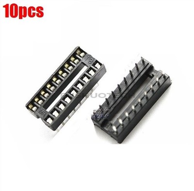 10Pcs 18-Pin Dil Dip Socket Pcb Mount Connector New Ic mm *cc