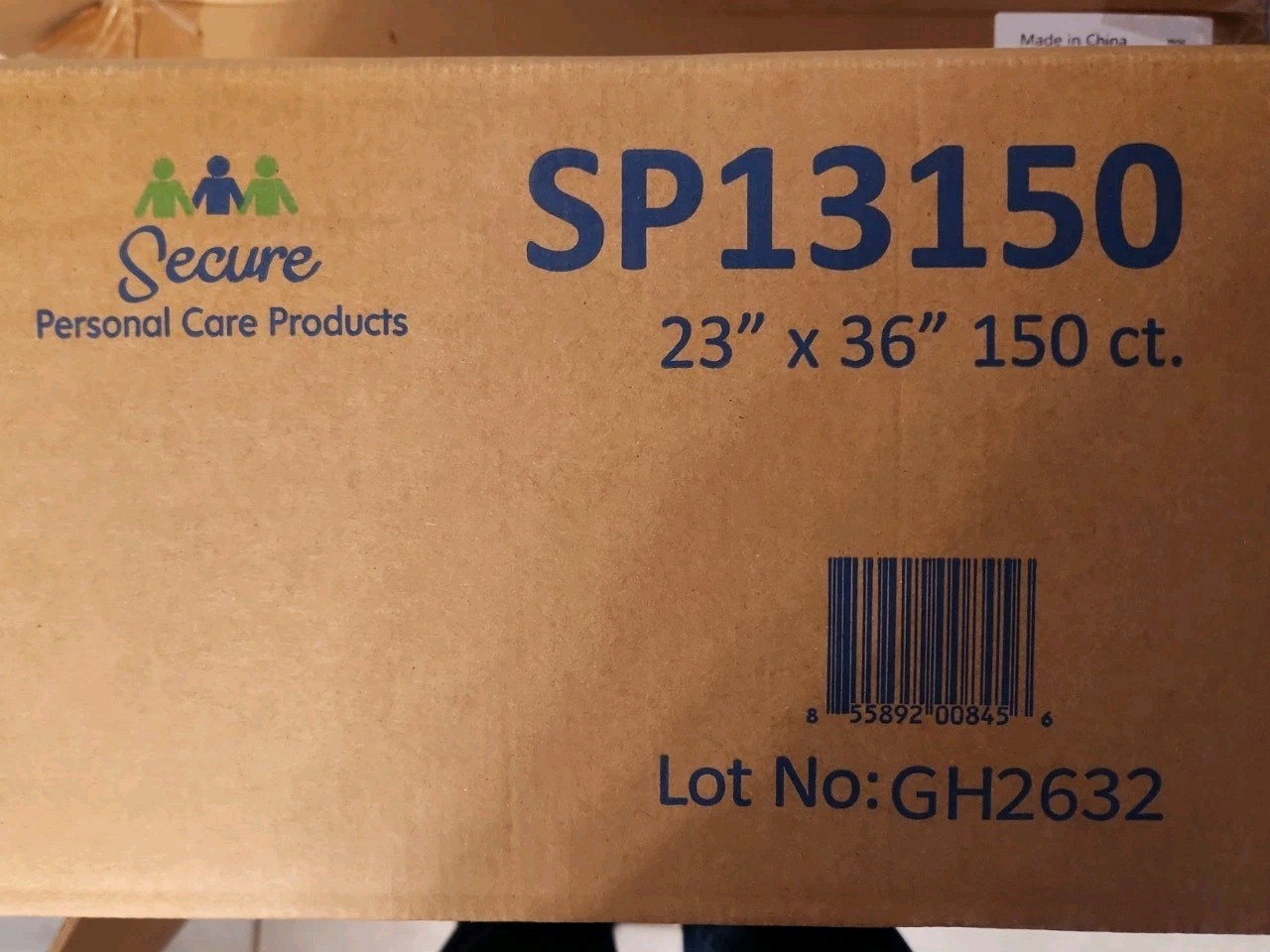 150 Secure Personal Care Products Under Pads 23x36 (15 Bags Of 10) SP13150