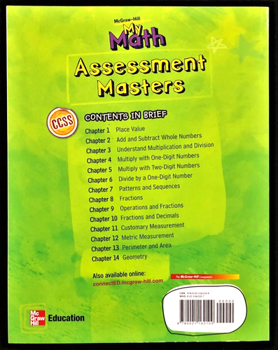 4th Grade - MY MATH - ASSESSMENT MASTERS - TEACHER'S EDITION (2013, McGraw-Hill) - Picture 2 of 12