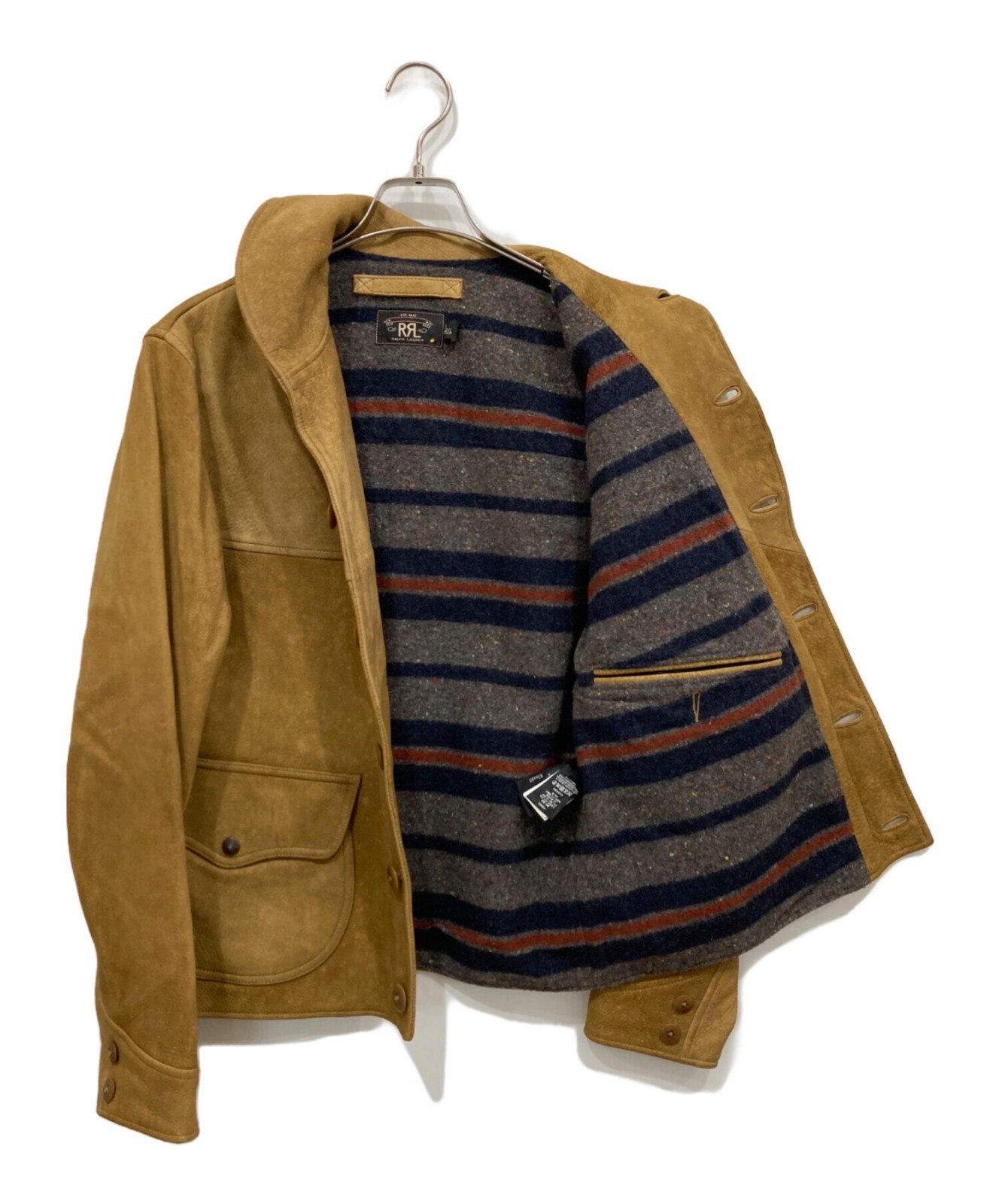 RRL Ralph Lauren WALKER DEERSKIN JACKET Size S Beige Men's Buttoned Pre-owned image 3