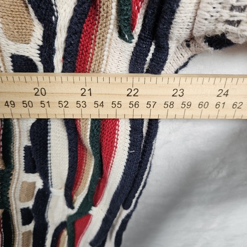 Vintage Cotton Traders Coogi Style 3D Texture Knit Sweater Multicolored Large - Picture 12 of 13