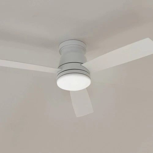 52" Hinkley Trey Matte White Wet Rated LED Hugger Ceiling Fan - Picture 1 of 10