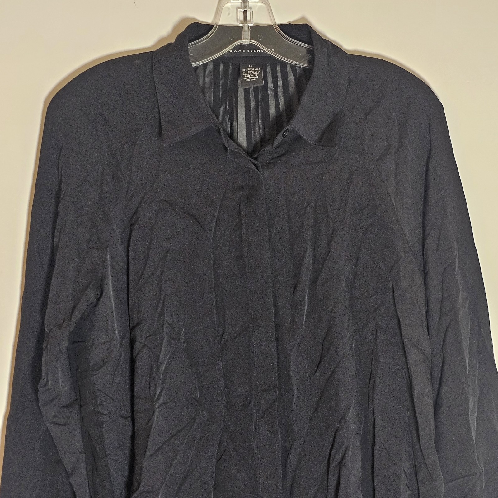 Grace Elements Top Womens Medium Black Pleated Hi… - image 2