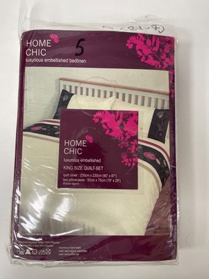 Bettwäscheset Home Chic Luxuriös Verziert King Size Quilt Set Neu Versiegelt