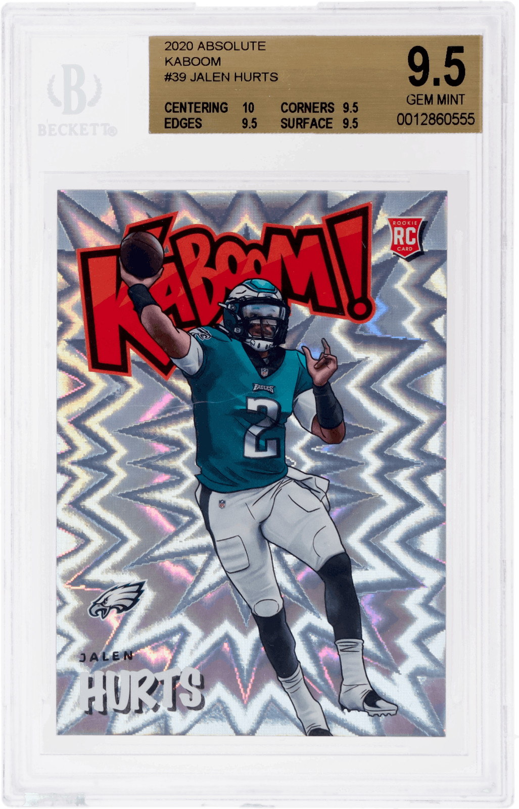 2020 Panini Absolute Jalen Hurts Kaboom! #K-JAH1 BGS 9.5 Rookie RC