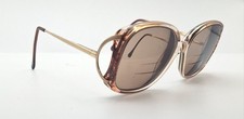 Vintage Lauren Michaels 6 Brown Translucent Oval Sunglasses FRAMES ONLY Italy