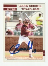 Caden Sorrell Signed Baseball Card Auto Texas A&M Aggies Autograph COA