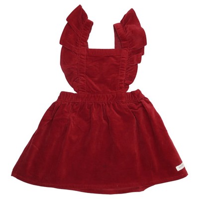 Newbie by KappAhl, Latzkleid, Größe: 92, Rot, Samt, Mädchen #mvB