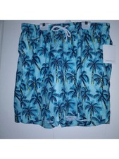TRUNKS Mens Aqua Drawstring Lined Printed Relaxed Fit Shorts XL