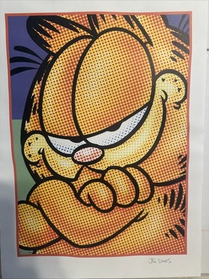 Jim Davis Signed Garfield Litho - Limited Edition MasterCard Reward + Letter