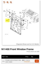 OEM # V0531-33800 Front window frame for Kubota SVL Skid steers 65/75/90/95/97