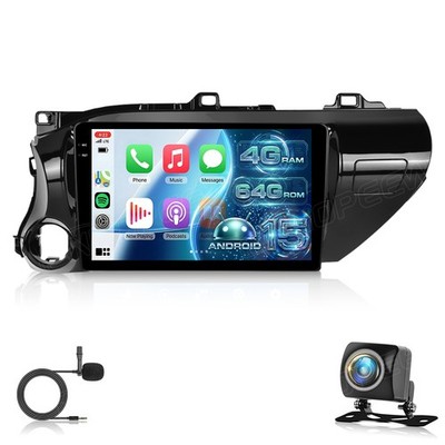 4+64GB Android 15 Autoradio GPS Navi CarPlay Für Toyota Hilux Pick Up 2015-2020