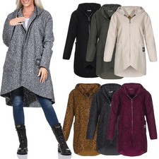 Damen Jacke lang Übergang Mantel Outdoor leichter Parka Kapuze Herbst Winter