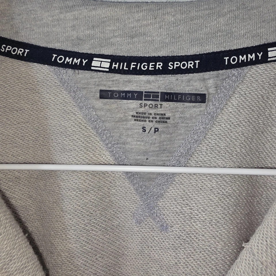 Tommy Hilfiger Sport укороченный толстовка женщин S серый красный логотип отделки спортивный молнии - Изображение 4 из 4
