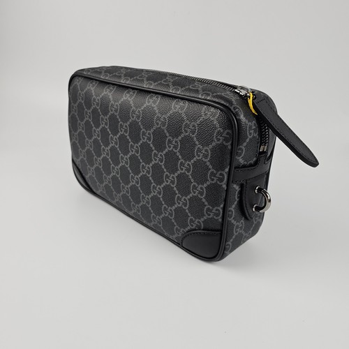 GUCCI GG Emblem Small Black Fabric Toiletry Case New & Authentic - Picture 6 of 16