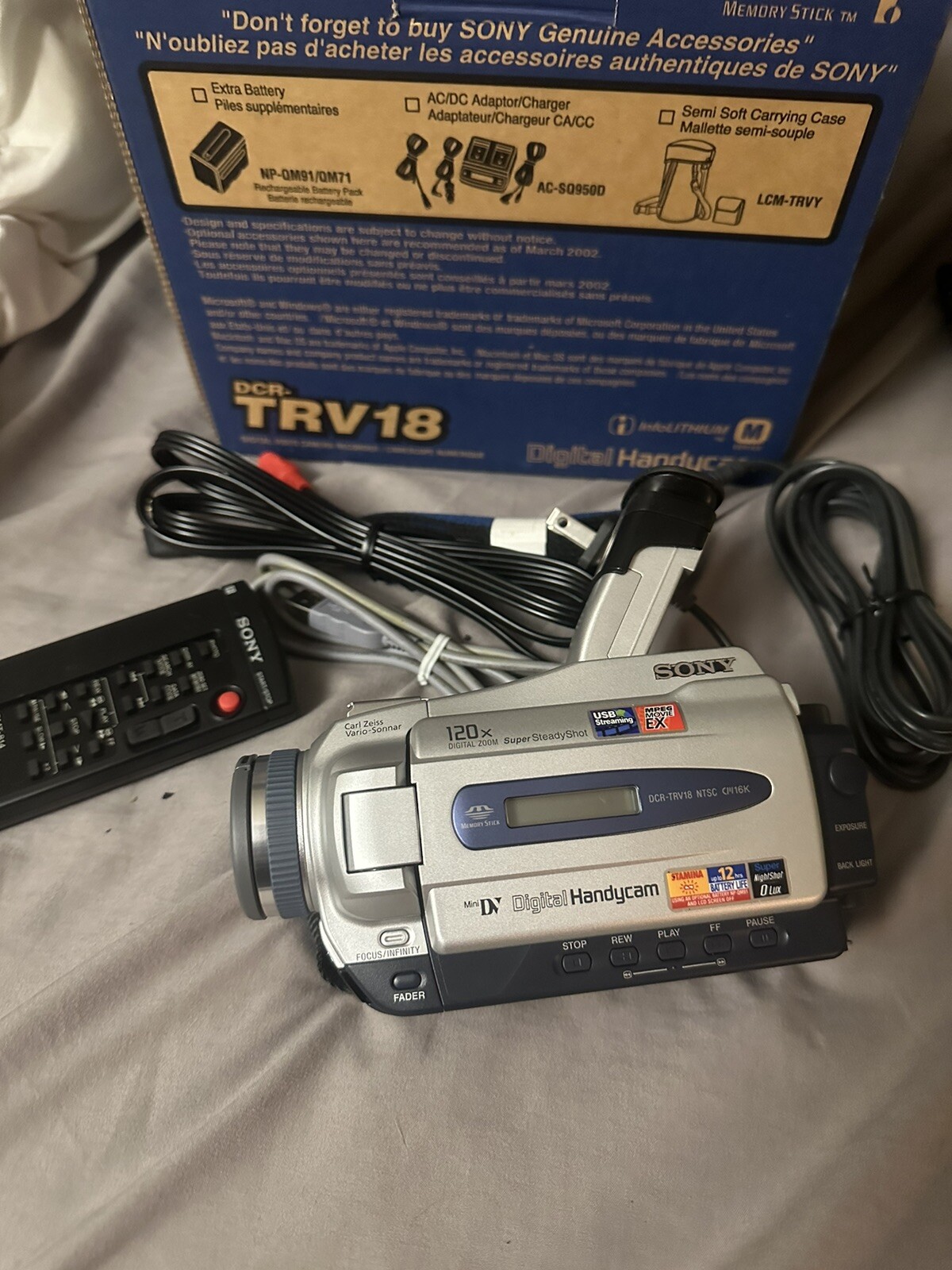 Sony Handycam DCRTRV18 Mini DV Tape Camcorder W/ Box, Extras *TAPE