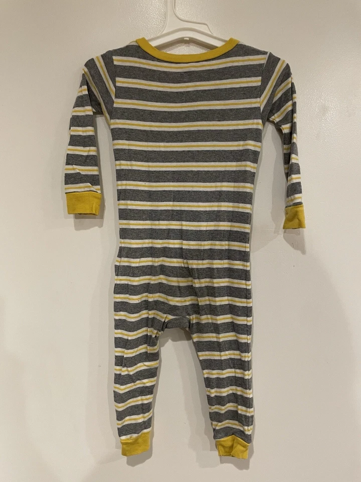 Camión de volteo Carter's Baby Boys amarillo a rayas 100 % algodón 1 pieza pijamas gris 18 M Foto 4 de 4