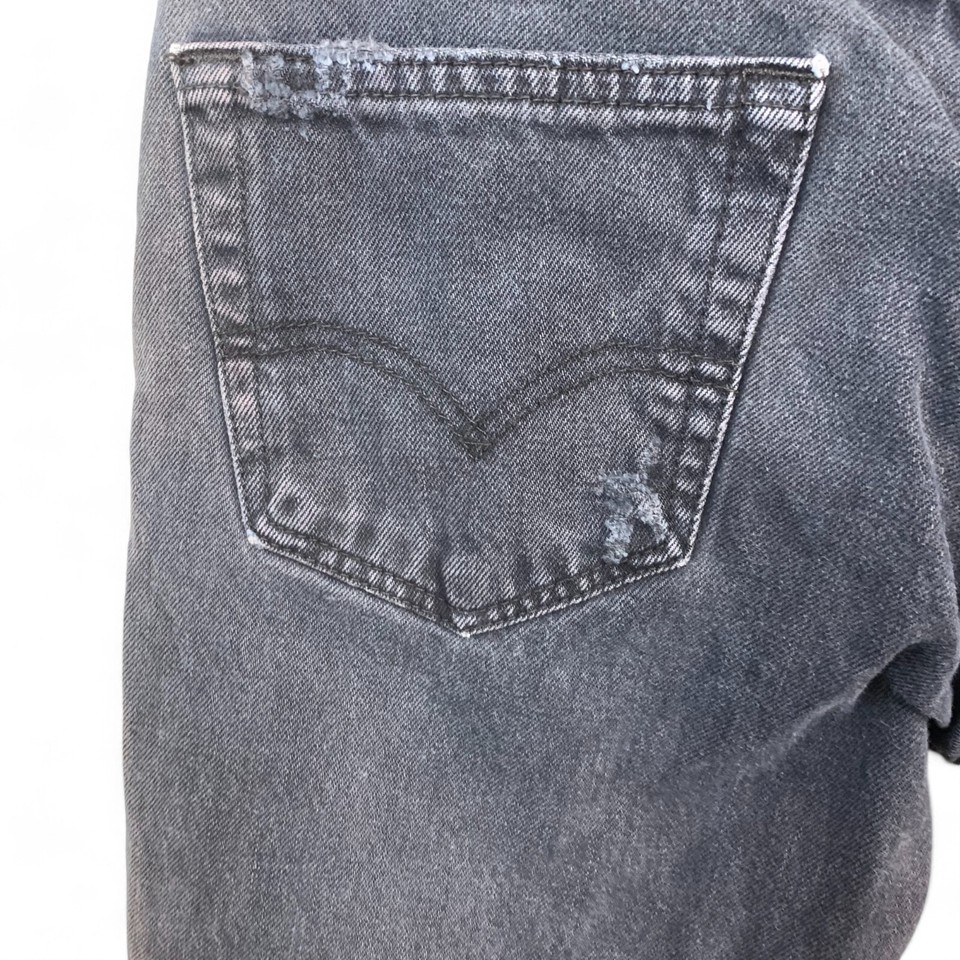 Levi's 511 Slim Denim Jeans Distressed Leather Logo Patch Cotton Black