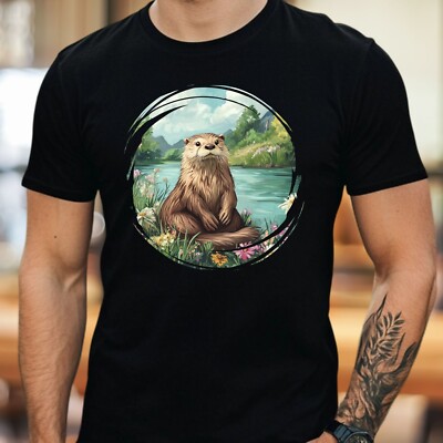 T-Shirt Herren Otter Motiv Baumwolle Größe S bis 5XL