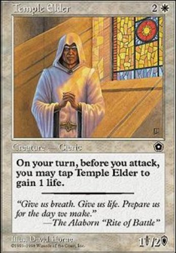 4x Temple Elder Light Play, English Portal Second Age MTG Magic